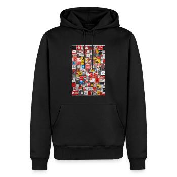 T-shirt Sweatshirt "Patchwork Urbain Stop" - Men’s Premium Organic Hoodie - black - Front - Nico (187cm)