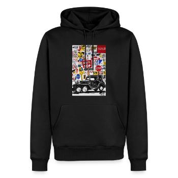 T-shirt "Explorer Urban Panels" - Männer Premium Bio Hoodie - Schwarz - Vorne - Nico (187cm)