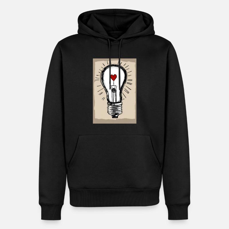Poster "Amour Éclairé Tee" - Sweat à capuche Premium bio Homme - noir