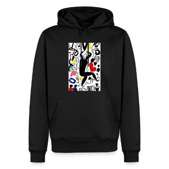 T-Shirt-Sweatshirt Danse d'Amour - Männer Premium Bio Hoodie - Schwarz - Vorne - Nico (187cm)