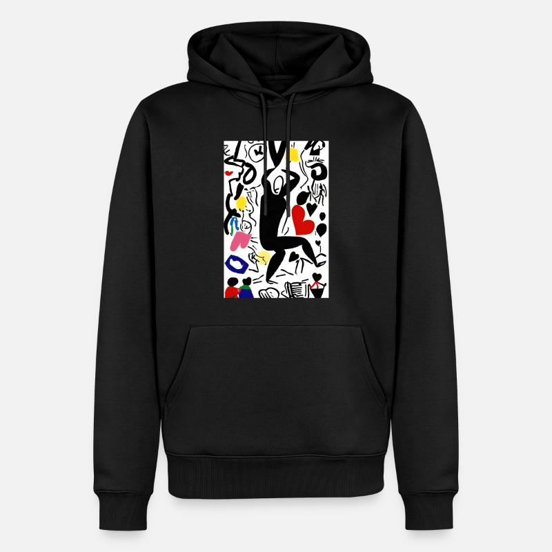 tee-shirt sweat Danse d'Amour - Sweat à capuche Premium bio Homme - noir