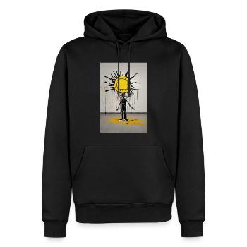 T-Shirt-Sweatshirt "Die Finsternis des Seins" - Männer Premium Bio Hoodie - Schwarz - Vorne - Nico (187cm)