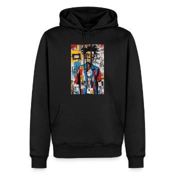 Urban Pop Portrait - Graffiti Stil - Männer Premium Bio Hoodie - Schwarz - Vorne - Nico (187cm)