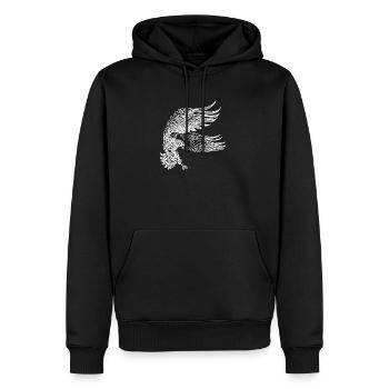 Aigles aux ailes énormes - Sweat à capuche Premium bio Homme - noir - Devant - Nico (187cm)