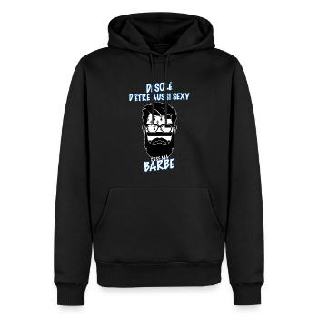 Breton Trop Sexy C'est le Mien - Sweat à capuche Premium bio Homme - noir - Devant - Nico (187cm)
