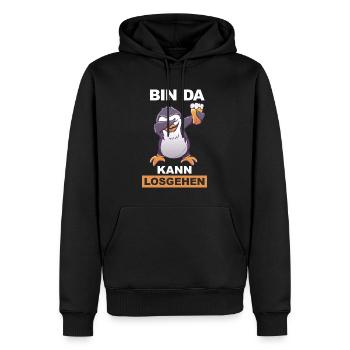 Dabbing Pinguin Trinkspruch Spass - Männer Premium Bio Hoodie - Schwarz - Vorne - Nico (187cm)
