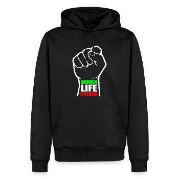 Women life freedom - Sweat à capuche Premium bio Homme - noir - Devant - Nico (187cm)