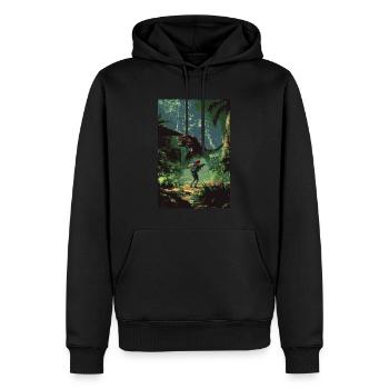 Dino Disaster - Men’s Premium Organic Hoodie - black - Front - Nico (187cm)