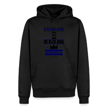 je deviens collector cadeau anniversaire - Sweat à capuche Premium bio Homme - noir - Devant - Nico (187cm)