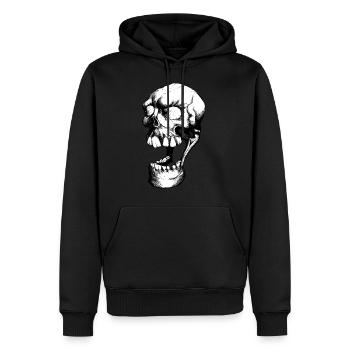 rire mort - Sweat à capuche Premium bio Homme - noir - Devant - Nico (187cm)