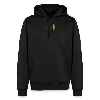 Mais Heartbeat - Männer Premium Bio Hoodie - Schwarz - Vorne - Nico (187cm)