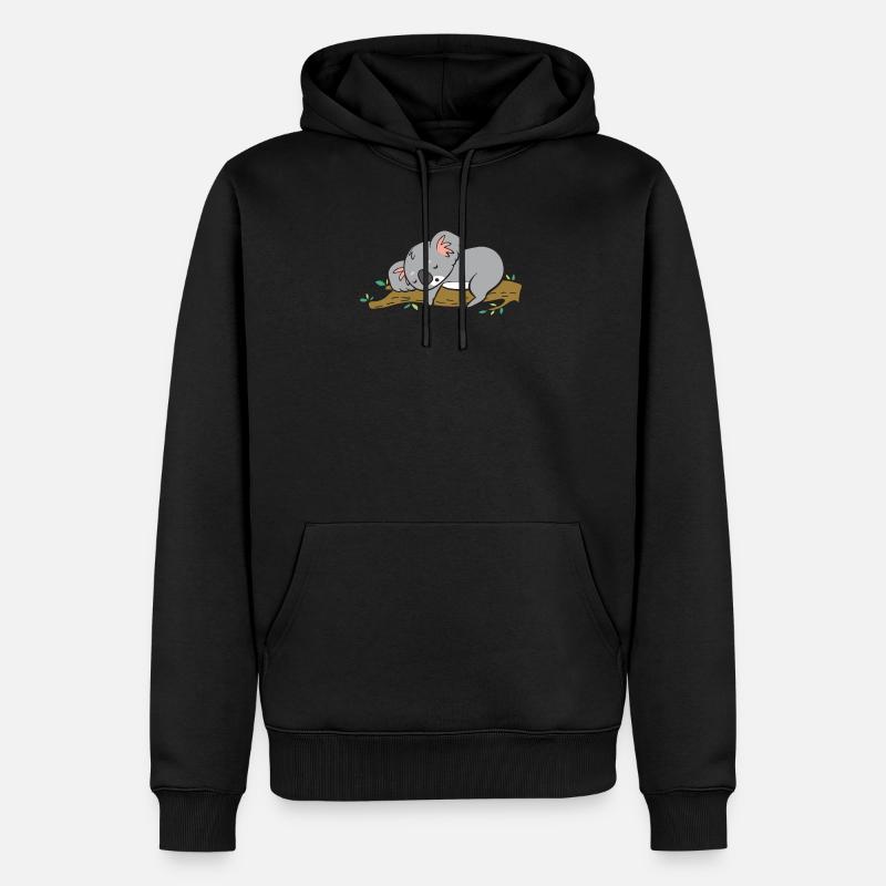 Un koala mignon dort. - Sweat à capuche Premium bio Homme - noir