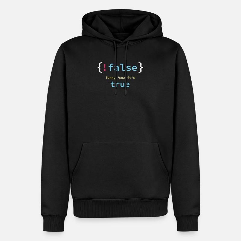 Programmierer Nerd False True - Männer Premium Bio Hoodie - Schwarz
