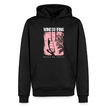 Windsurfen Windsurfing makes me happy - Männer Premium Bio Hoodie - Schwarz - Vorne - Nico (187cm)