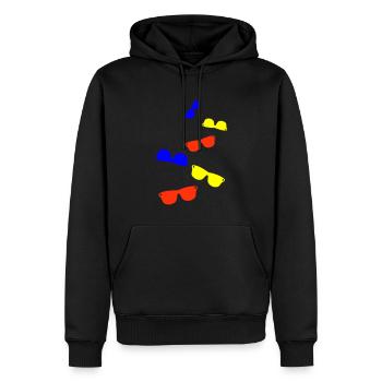 symbole d’icône de lunettes de soleil - Sweat à capuche Premium bio Homme - noir - Devant - Nico (187cm)