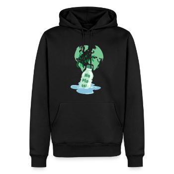 go green - Men’s Premium Organic Hoodie - black - Front - Nico (187cm)