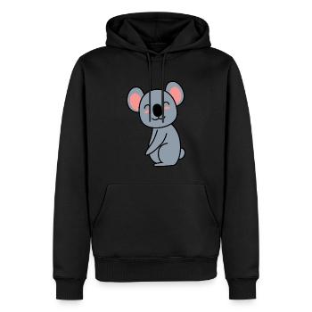 Koala Comic Tier - Männer Premium Bio Hoodie - Schwarz - Vorne - Nico (187cm)