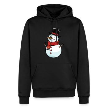 Schneemann Winter Weihnachten Schnee - Männer Premium Bio Hoodie - Schwarz - Vorne - Nico (187cm)