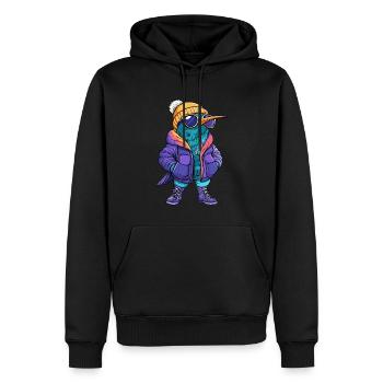Kolibri Vogel Cool Comic - Männer Premium Bio Hoodie - Schwarz - Vorne - Nico (187cm)