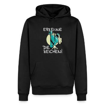 Vogel Vogelfutter Erkenne die Zeichen Spruch cool - Männer Premium Bio Hoodie - Schwarz - Vorne - Nico (187cm)