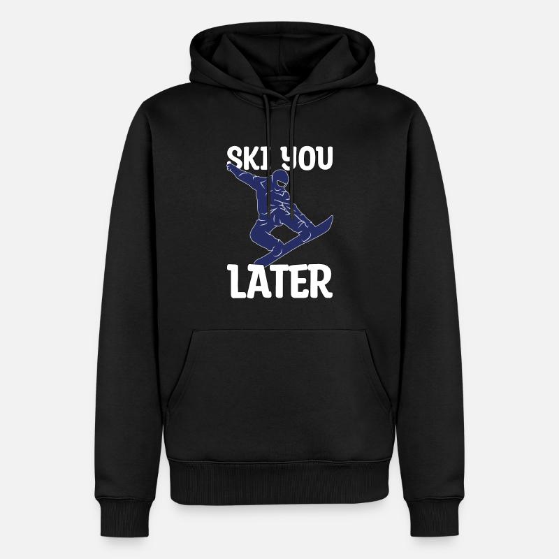 Cadeau Ski Snowboarder Snowboard - Sweat à capuche Premium bio Homme - noir