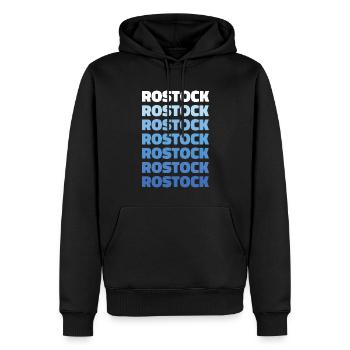 Rostock Rostocker Heimat Spruch Geschenk - Männer Premium Bio Hoodie - Schwarz - Vorne - Nico (187cm)