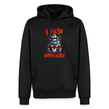 Ich hasse den Weihnachtsmann - Männer Premium Bio Hoodie - Schwarz - Vorne - Nico (187cm)