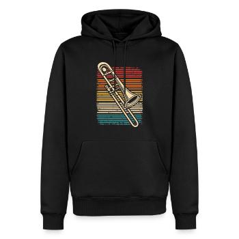 Trombone Player Retro Trombone Trombonist - Men’s Premium Organic Hoodie - black - Front - Nico (187cm)