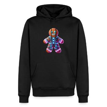 Cyberpunk Lebkuchenmännchen - Männer Premium Bio Hoodie - Schwarz - Vorne - Nico (187cm)