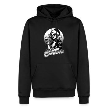 Weihnachtsfeier Frau Wein , Ugly Christmas, Santa - Männer Premium Bio Hoodie - Schwarz - Vorne - Nico (187cm)