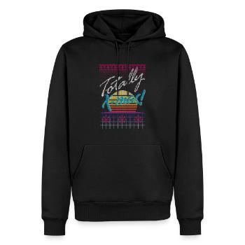 Ugly Christmas Sweater (Totally X-mas) - Männer Premium Bio Hoodie - Schwarz - Vorne - Nico (187cm)