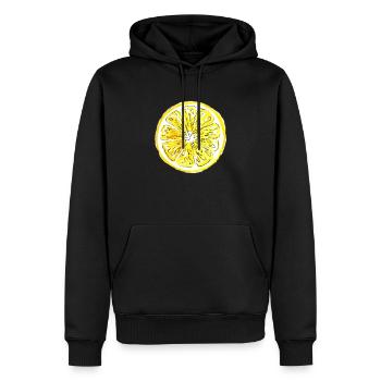 Zitrone - Männer Premium Bio Hoodie - Schwarz - Vorne - Nico (187cm)