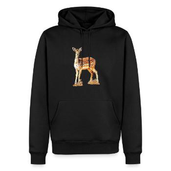 Chevreuil - Sweat à capuche Premium bio Homme - noir - Devant - Nico (187cm)