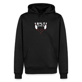Split arrive bowling énonciations drôles quilles - Sweat à capuche Premium bio Homme - noir - Devant - Nico (187cm)