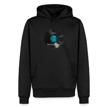 vinyl - Men’s Premium Organic Hoodie - black - Front - Nico (187cm)