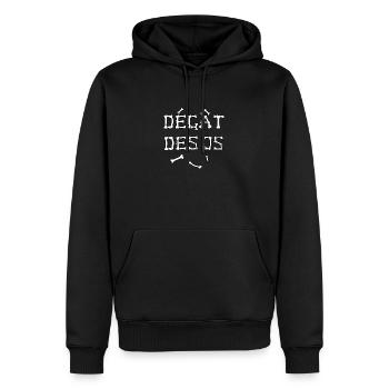 SCHÄDIGUNG DER KNOCHEN - Wortspiele - Francois Ville - Männer Premium Bio Hoodie - Schwarz - Vorne - Nico (187cm)