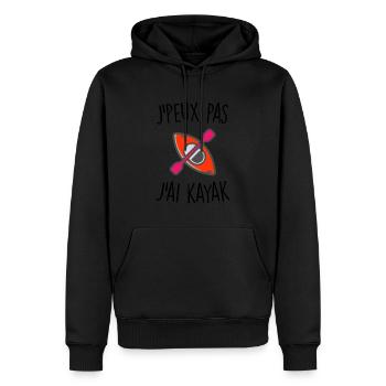 J'peux pas j'ai kayak - Sweat à capuche Premium bio Homme - noir - Devant - Nico (187cm)