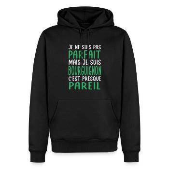 Je ne suis pas parfait mais je suis Bourguignon - Sweat à capuche Premium bio Homme - noir - Devant - Nico (187cm)