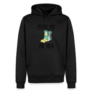 J'peux pas j'ai trek - Sweat à capuche Premium bio Homme - noir - Devant - Nico (187cm)
