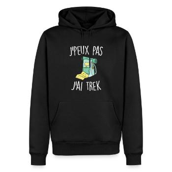 J'peux pas j'ai trek - Sweat à capuche Premium bio Homme - noir - Devant - Nico (187cm)