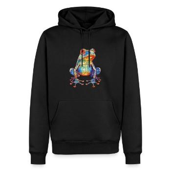 Grenouille - Sweat à capuche Premium bio Homme - noir - Devant - Nico (187cm)