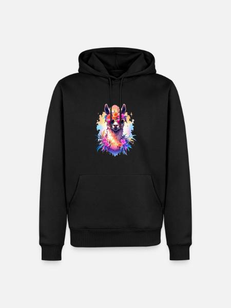Lama - Men’s Premium Organic Hoodie - black