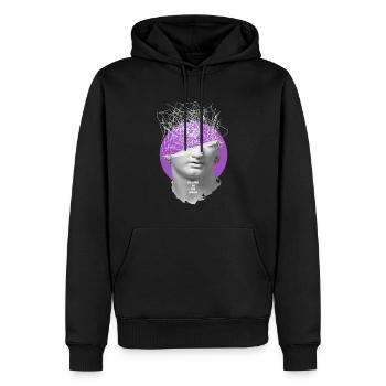 Tenue de musique techno ou EDM Party Raver Festival - Sweat à capuche Premium bio Homme - noir - Devant - Nico (187cm)