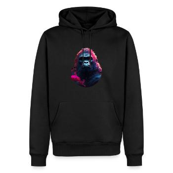 Gorille - Sweat à capuche Premium bio Homme - noir - Devant - Nico (187cm)