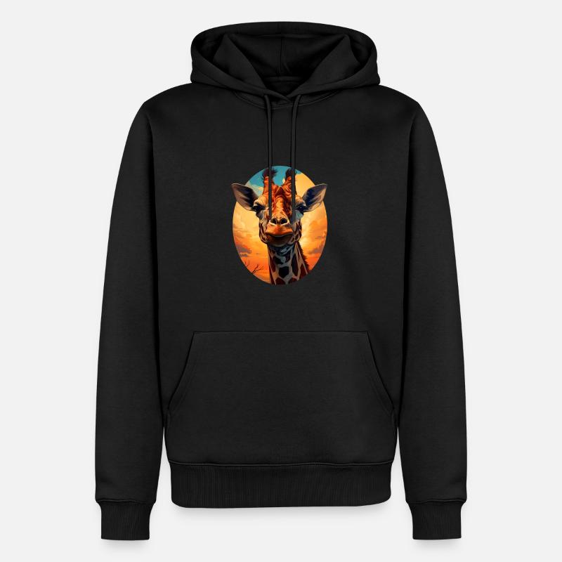 Giraffe - Männer Premium Bio Hoodie - Schwarz
