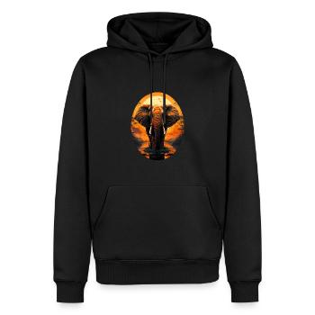 Elefant - Männer Premium Bio Hoodie - Schwarz - Vorne - Nico (187cm)