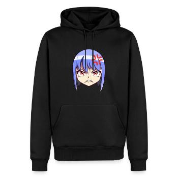 Emoji Visage d’Anime En Colère - Chemise Anime - Sweat à capuche Premium bio Homme - noir - Devant - Nico (187cm)