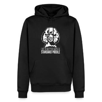 Standard Poodle Pudel life is better Hund Wilsigns - Männer Premium Bio Hoodie - Schwarz - Vorne - Nico (187cm)