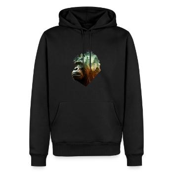 Gorille - Sweat à capuche Premium bio Homme - noir - Devant - Nico (187cm)