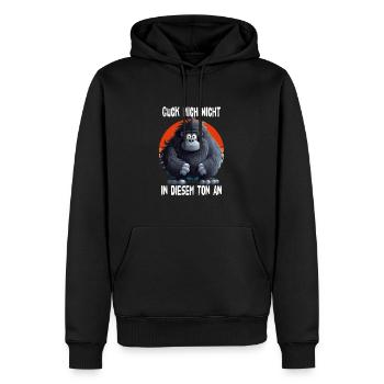 Ne me regarde pas dans ce ton Gorille - Sweat à capuche Premium bio Homme - noir - Devant - Nico (187cm)